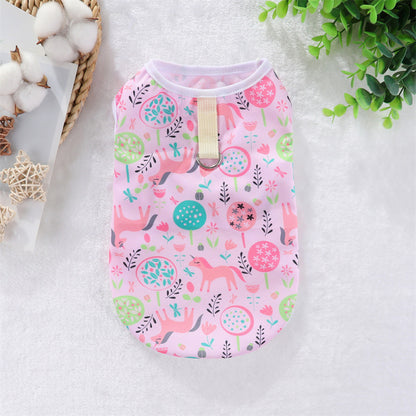 Soft cotton pet vest with colorful lollipop design perfect for daily wear
