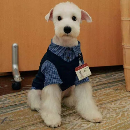 Big Dog T Shirts: Summer Plaid Vest & Shirt Set for Small Pets