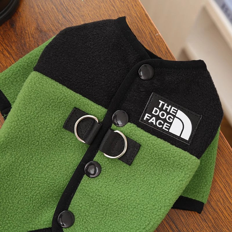 Dog Clothes Winter Color Block Thick Thermal Onesie for Small Dogs