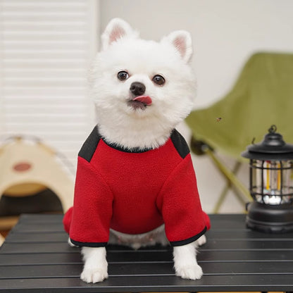 Dog Clothes Winter Color Block Thick Thermal Onesie for Small Dogs