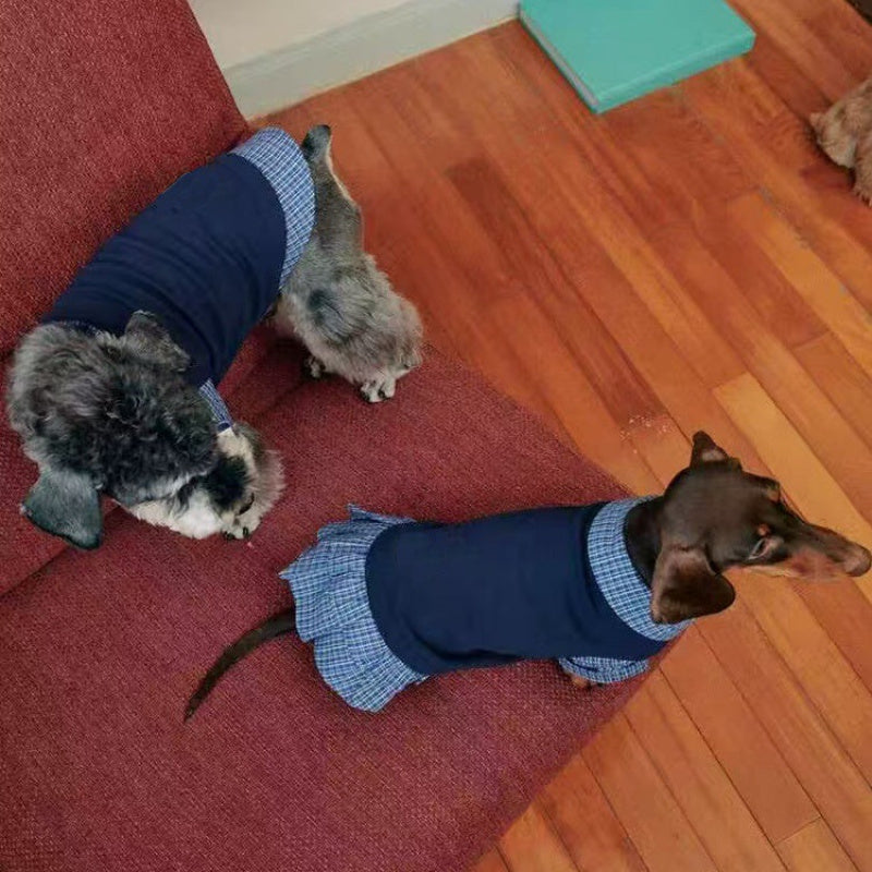 Big Dog T Shirts: Summer Plaid Vest & Shirt Set for Small Pets