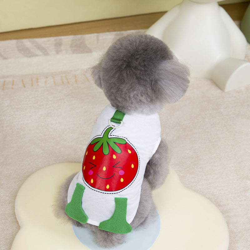 Custom Dog Shirt: Funny Cartoon Summer Vest with D-Ring for Small Dogs