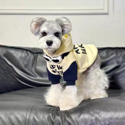 Custom Dog Hoodie Fleece Warm Color Block for Schnauzer & Bichon