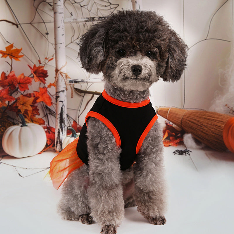 Dog Dress Halloween Skeleton Costume for Fall Winter Party Wear