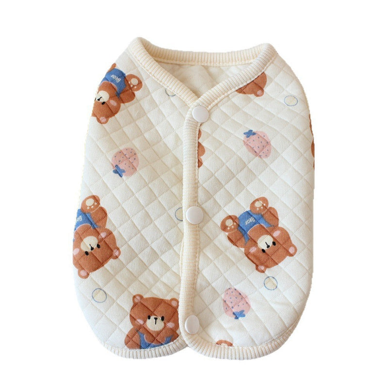 Pet Pajamas Soft Fleece Sleepwear Vest for Small Pets, Fall & Winter