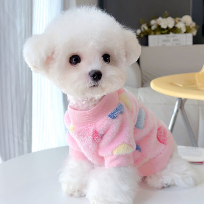 Warm Dog Sweaters Flannel Fleece Harness Vest for Small Dogs & Cats