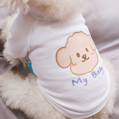 Funny Dog Shirts: Breathable Summer Printed Tee for Small Dogs & Puppy