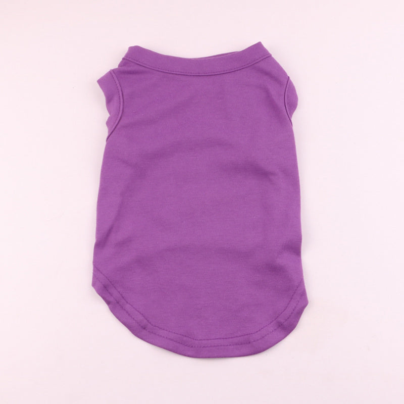 Purple solid color pet vest, simple casual dog shirt with soft touch fabric
