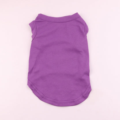 Purple solid color pet vest, simple casual dog shirt with soft touch fabric
