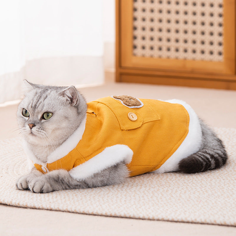 Yellow cowboy costume for dogs