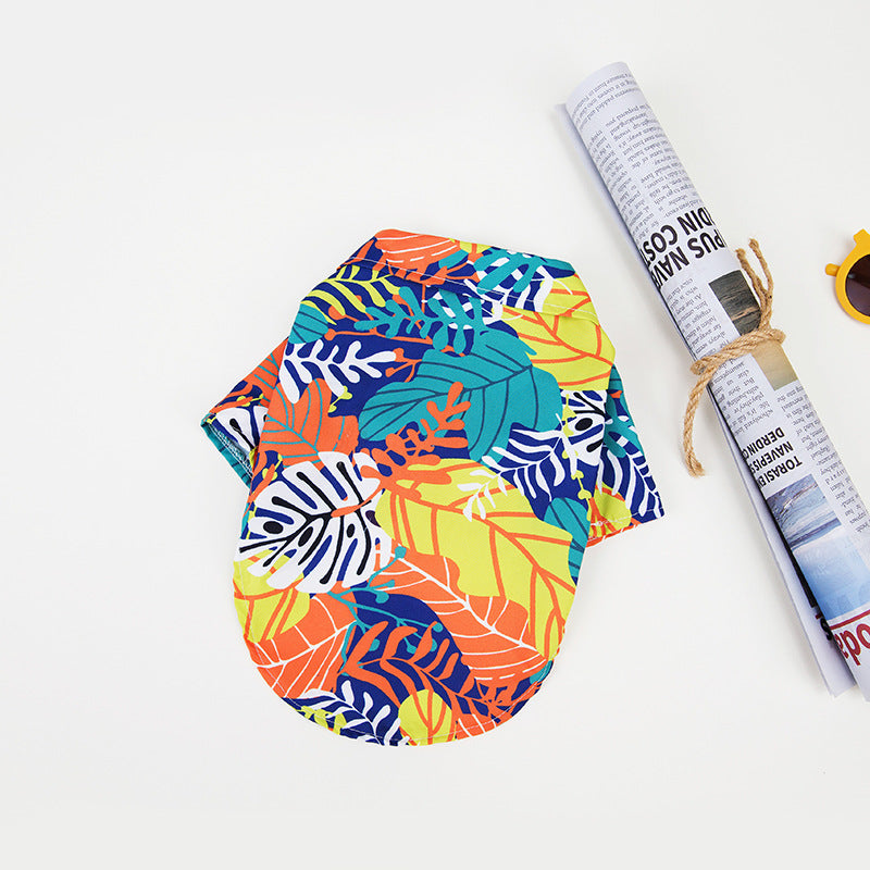 Dog Hawaiian Shirt: Breathable Floral Beach Wear for Small & Large Dogs