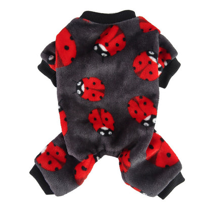 Pajamas for Dogs Plush Fleece Winter Warm Loungewear for Small Puppy