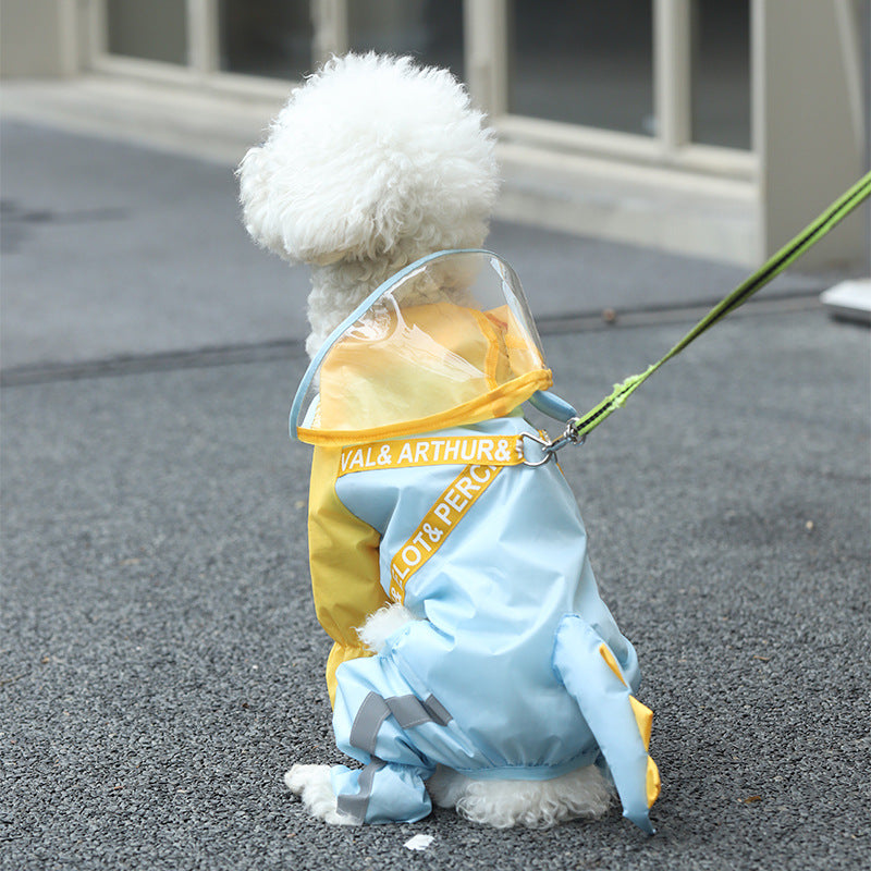 dog umbrella leash with raincoat