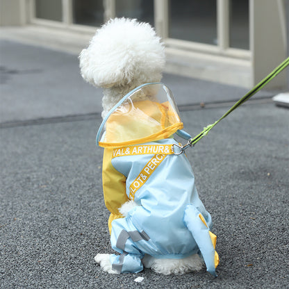 dog umbrella leash with raincoat