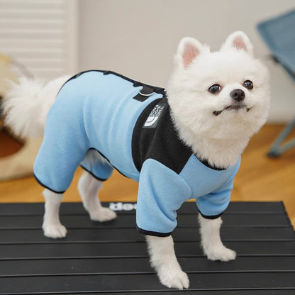 Dog Clothes Winter Color Block Thick Thermal Onesie for Small Dogs