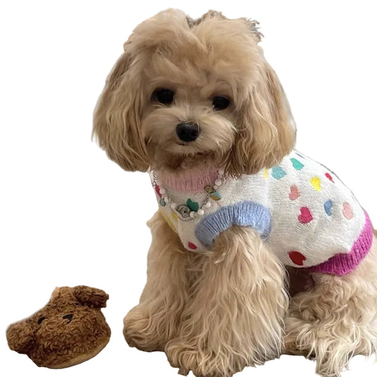 Small Dog Sweaters Soft Knit Pet Clothes for Maltese & Bichon Puppies