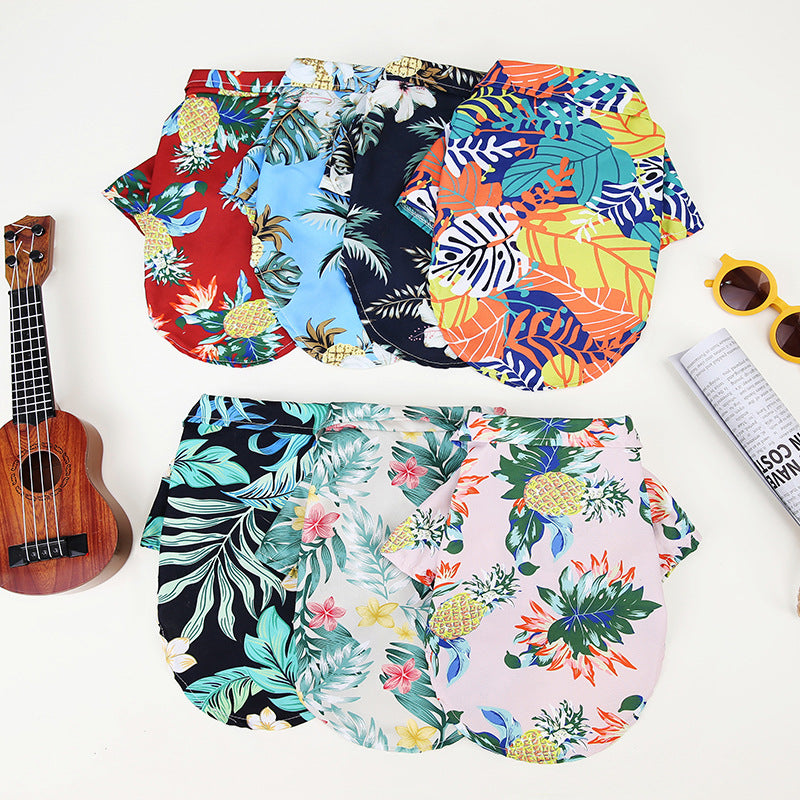Dog Hawaiian Shirt: Breathable Floral Beach Wear for Small & Large Dogs