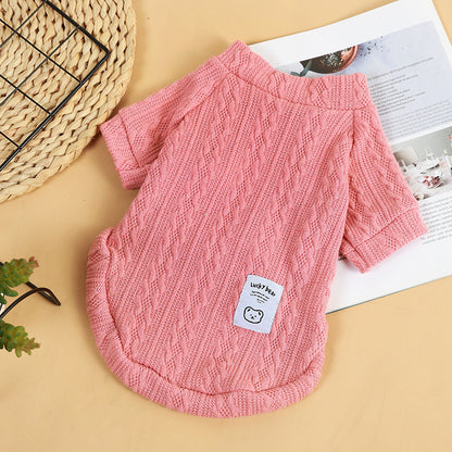 Dog Sweaters Pink Warm Knit Pet Clothes for Small Dogs & Cats