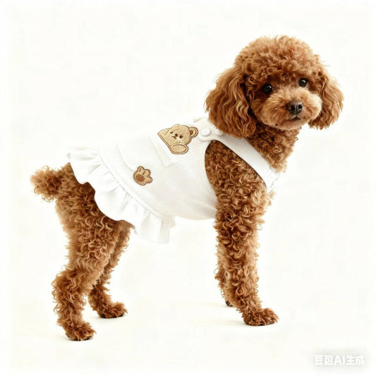 Dog Dress Patterns Warm Thermal Pet Skirt with Suspenders for Dogs