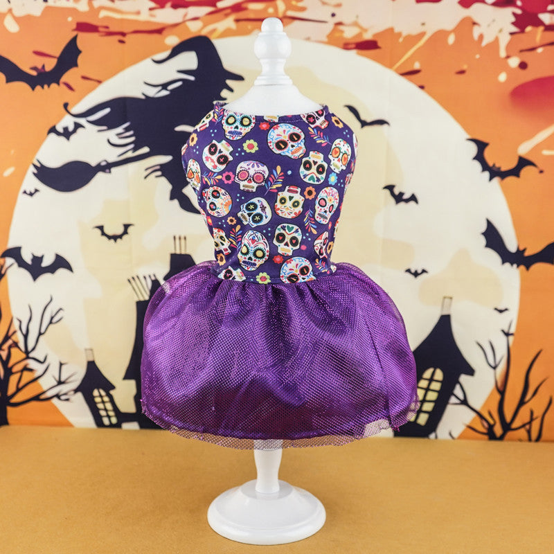 Dog Halloween Dress Mesh Tutu Skirt for Festive Holiday Party